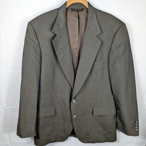 Silver Loom 42R Men's Blazer Gray Two Button Made in USA Vintage Suit Jacket - Picture 1 of 6